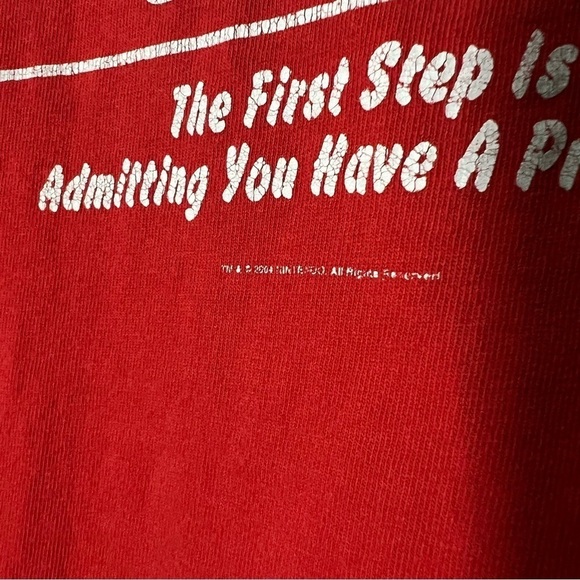 Vintage 2000 Nintendo Rehabilitation Clinic Graphic Print Red Short Sleeve Shirt - Picture 5 of 9